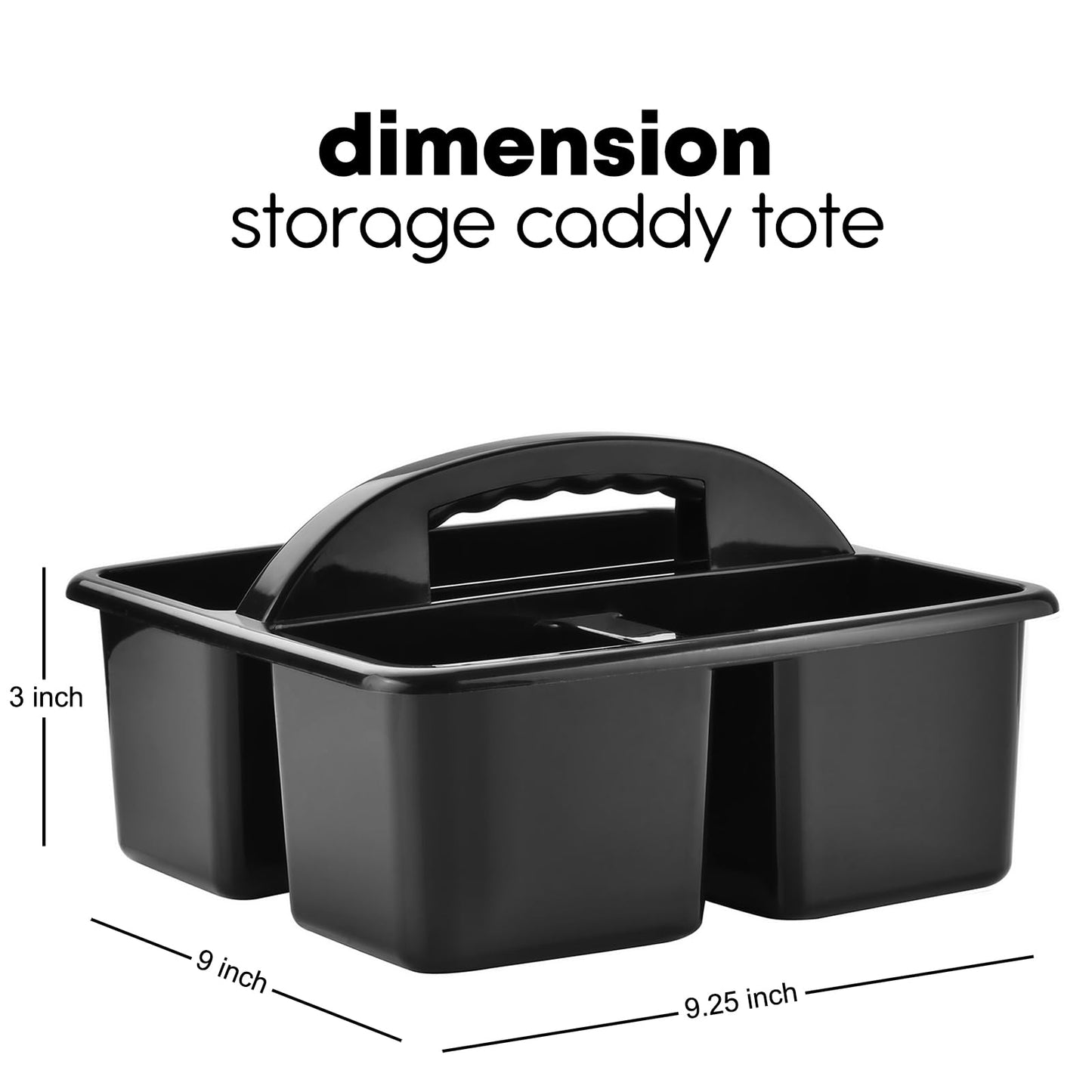 ALINK Plastic Classroom Caddy Organizer with Handle, 6-Pack 3 Compartments, Teacher Supply Storage Caddy for Classroom Organization, Table, Desk, Office, Craft Art for Kids - Black