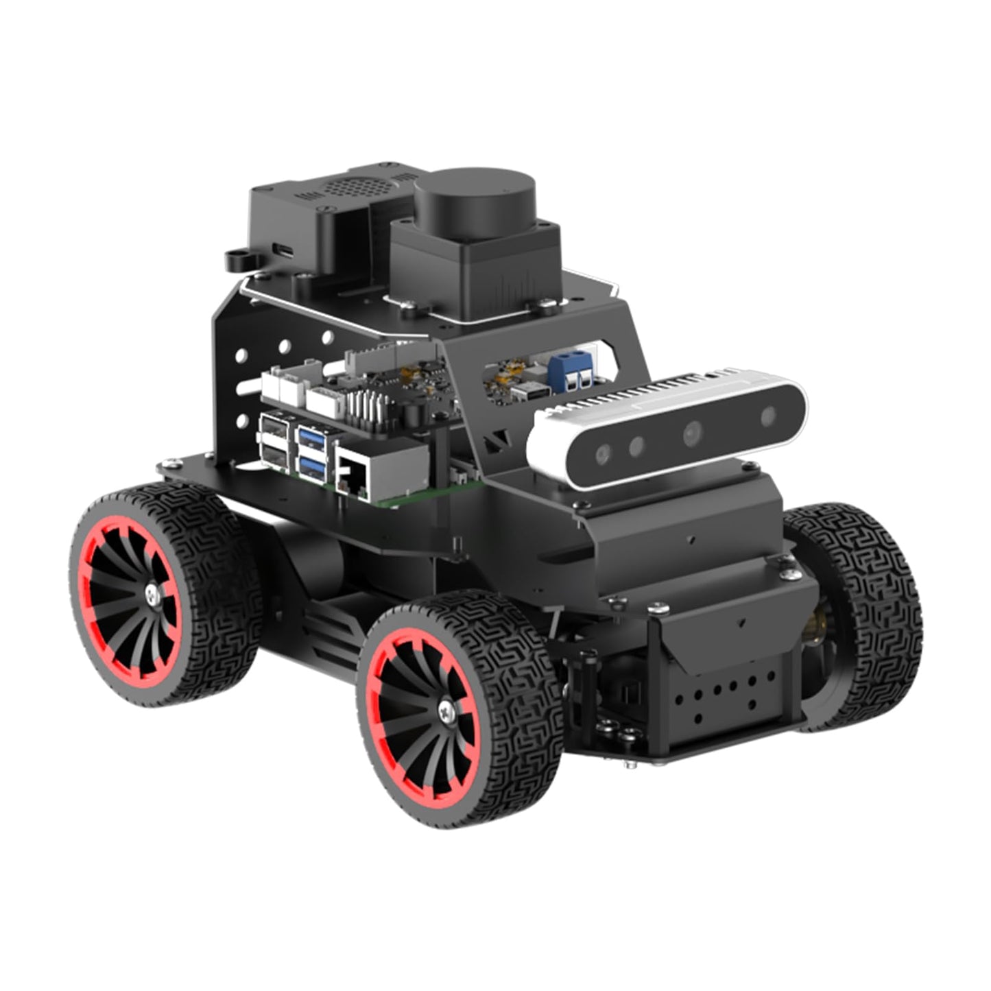 LewanSoul Robot Car Kit with ChatGPT Large AI Model, 3D Depth Camera & Lidar, ROS2 Humble SLAM Mapping Navigation, Python Robotics for Adults, MentorPi A1 Advanced Kit with Raspberry Pi 5 8GB