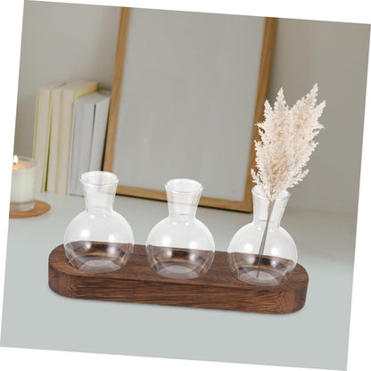 IWOWHERO Elegant Green Pothos Plant Container Glass Vase with Simple Design for Home Office Decor