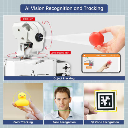HIWONDER Humanoid Robot with ChatGPT Multimodal AI Models AI Embodied Intelligent Vision Scene Voice Understanding 18DOF Educational Robot Kit Python Programming, TonyPi Standard & RaspberryPi 5 8GB