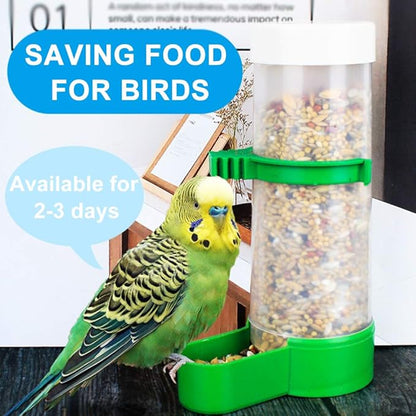 Bird Feeder, Bird Water Dispenser for Cage, XISTEST 2PCS Automatic Bird Water Feeder with 1PCS Food Feeder for Cage Pet Parrot Budgie Lovebirds Cockatiel (2pcs 140ml + 1pcs 150ml)