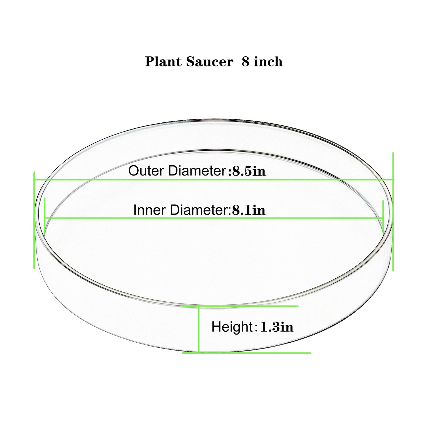 Afrine 2 Pack 8 inch Plant Saucer Drip Tray, Heavy Sturdy Plastic Planter Flower Pot Drainage Tray Plate Saucers for Indoor Outdoor Garden, Plant Water Drip Trays for pots Base (8", Black)