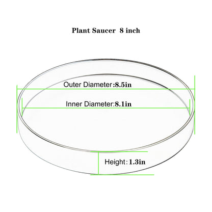 Afrine 2 Pack 8 inch Plant Saucer Drip Tray, Heavy Sturdy Plastic Planter Flower Pot Drainage Tray Plate Saucers for Indoor Outdoor Garden, Plant Water Drip Trays for pots Base (8", Black)