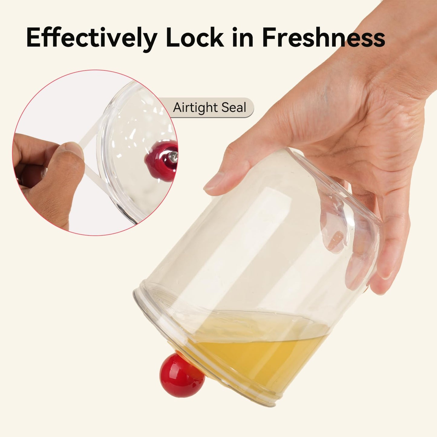 2 Pack Candy Jars with Lids - 30 & 30 OZ Clear Plastic Cookie Storage Containers Airtight Apothecary Canisters for Kitchen Home Decorative Pantry Office Party Organize Sugar Tea Coffee Snacks