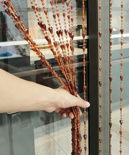 ave split Beaded Curtain Doorways Acrylic Hanging Door Beads String Curtains Tassel Room Divider Screen Decor for Doorway Window Living Room Wedding (042coffee, 39 inch x 78.7 inch), ES042