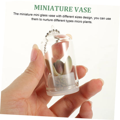 GALPADA 6pcs Key Chain Keychain Charm Keychain Accessories Decor Plants Plant Keychain Hanging Terrarium Large Home Keychain Vase Jar Clear Vase Car Miniature Hanging Planters Bulb Glass