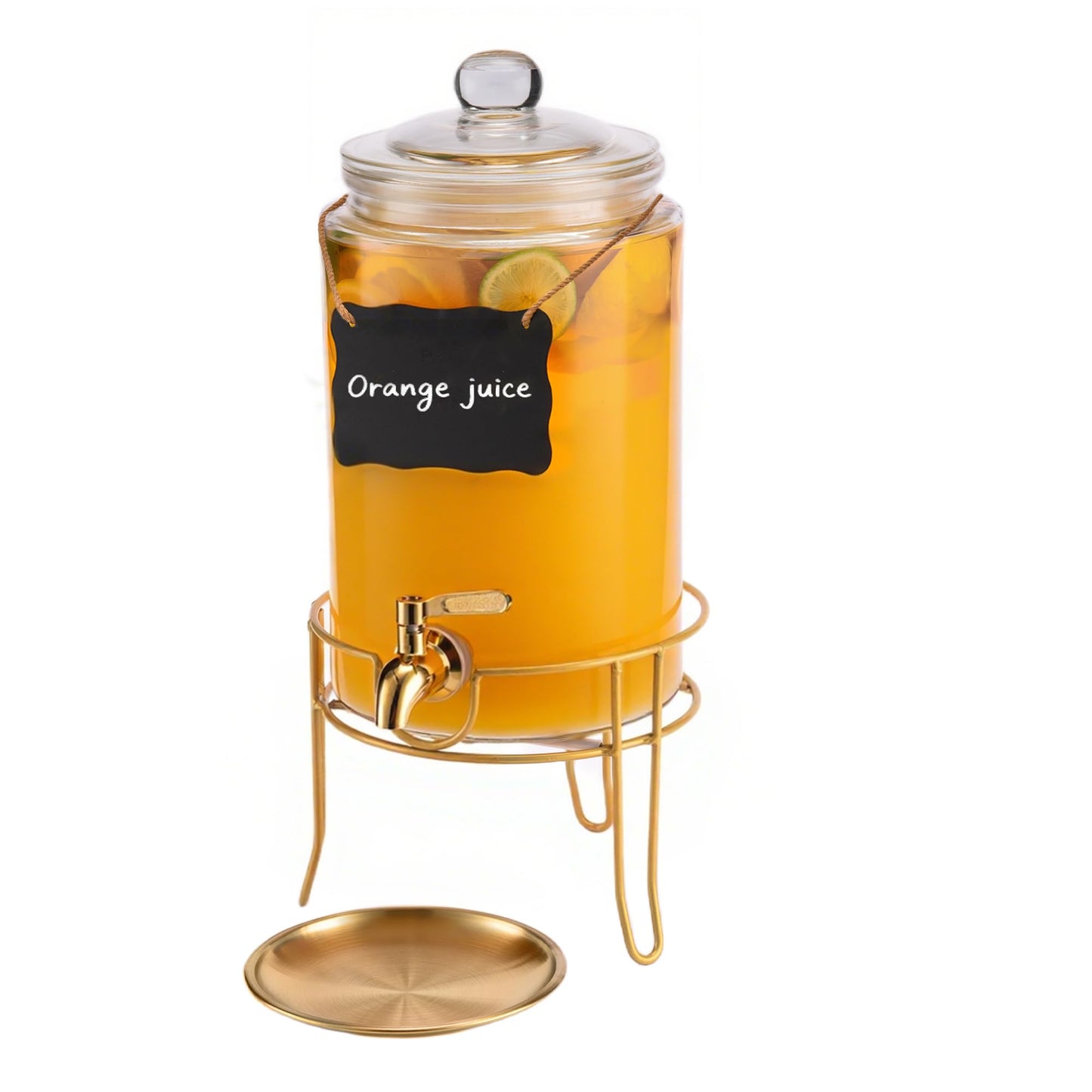 1 Pack1 Gallon Glass Drink Dispensers For Parties.Beverage Dispenser,Glass Drink Dispenser With Stand