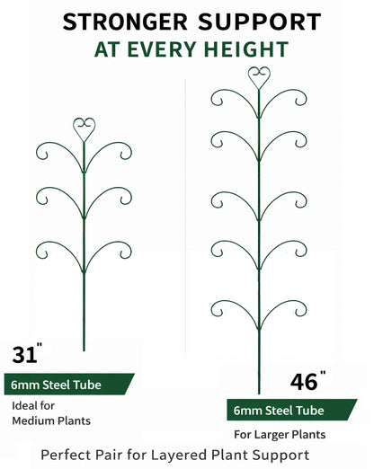 2 Pack Monstera Plant Support Trellis, 31” & 46” Adjustable Steel Plant Stakes for Indoor & Outdoor Use, Plant Trellis for Potted Climbing Plants, Tall Pothos Plant Climber Support for Ivy Pothos Hoya