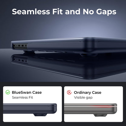 BlueSwan Matte Case for MacBook Pro 14 M5 M4 M3 M2 M1 Pro/Max 2026-2021, Compatible A3426 A3427 A3434 A3401 A3112 A2992 A2918 A2779 A2442, Hard Shell Protective Cover, Matte Midnight