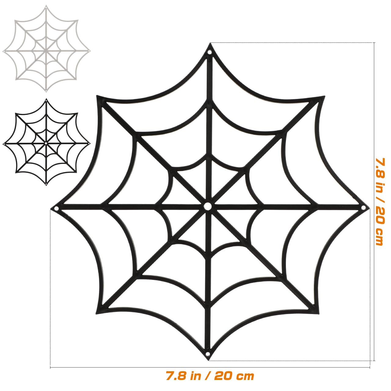 BESTOYARD 12Pcs Halloween Spider Webs Decorations, 8-Inches Fake Cobwebs, Plastic Props for Haunted House, Outdoor Wall, Yard, Porch