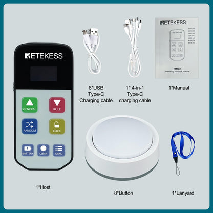 Retekess TM102 Jeopardy Buzzers, Buzzers that Show Who Buzzed First, 3 Response Modes, Buzzers for Trivia Games,Classroom Quiz,Family Feud Night and Back to School