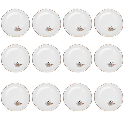 Shappy 24 Pcs Ceramic Ring Dish Bulk 4.5 in Small Jewelry Tray Porcelain Trinket Dish for Women Wedding Birthday Gifts(4.5 Inch,Round)