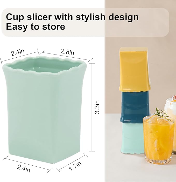3Pcs Strawberry Slicer Cup：Fruit Slicer Cup for Strawberry Egg Banana Mushroom Cucumber Kiwi and Veggie Salad Speed Cutter the Kitchen Portable Slicing Tool (3Pcs)