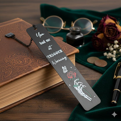 Horror Skeleton Metal Bookmark for Women - Tarot Cards Spooky Metal Bookmarks, Book Marks for Adults Halloween Christmas Book Accessories(Tarot)