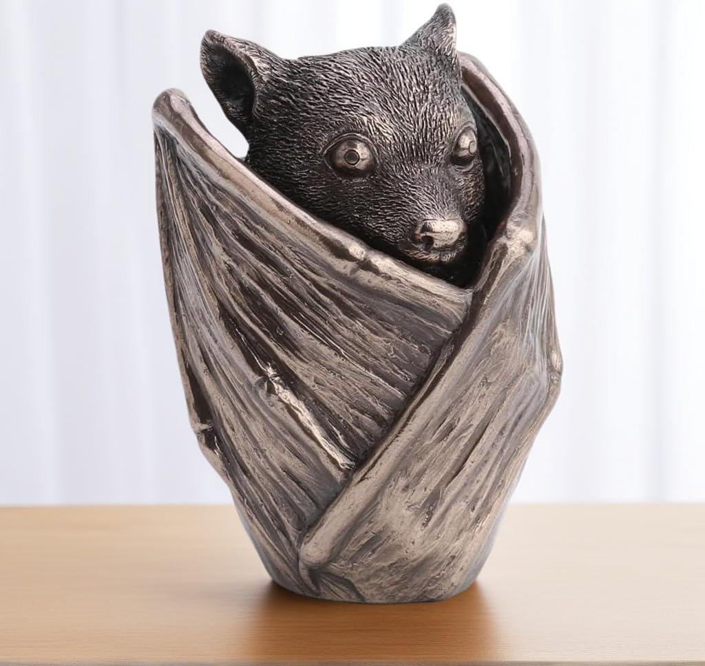 Bat Decor Trinket Box - 3.5 Inch | bats decor enthusiasts, features a hidden stash compartment, crafted from durable resin with antique bronze finish, perfect for home decoration and Halloween themes