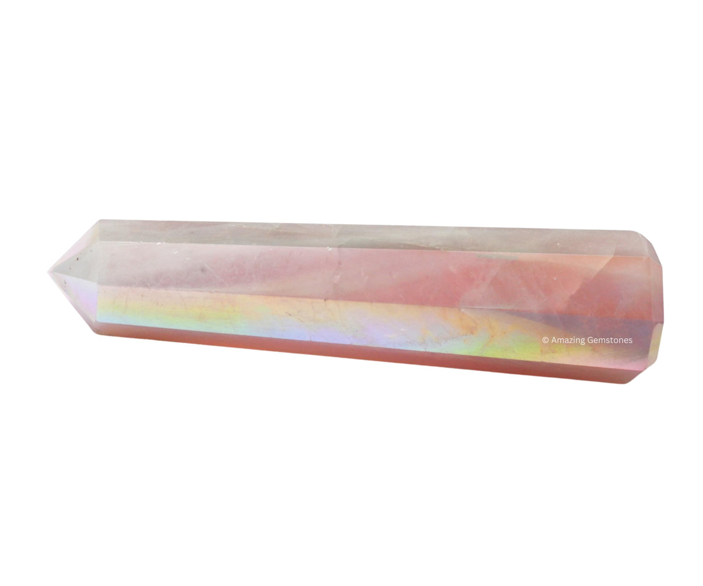 Amazing Gemstone Angel Aura Rose Quartz Crystal Towers ~ Natural Healing Crystal Point Obelisk for Reiki Healing and Crystal Grid (3" to 4" INCH)