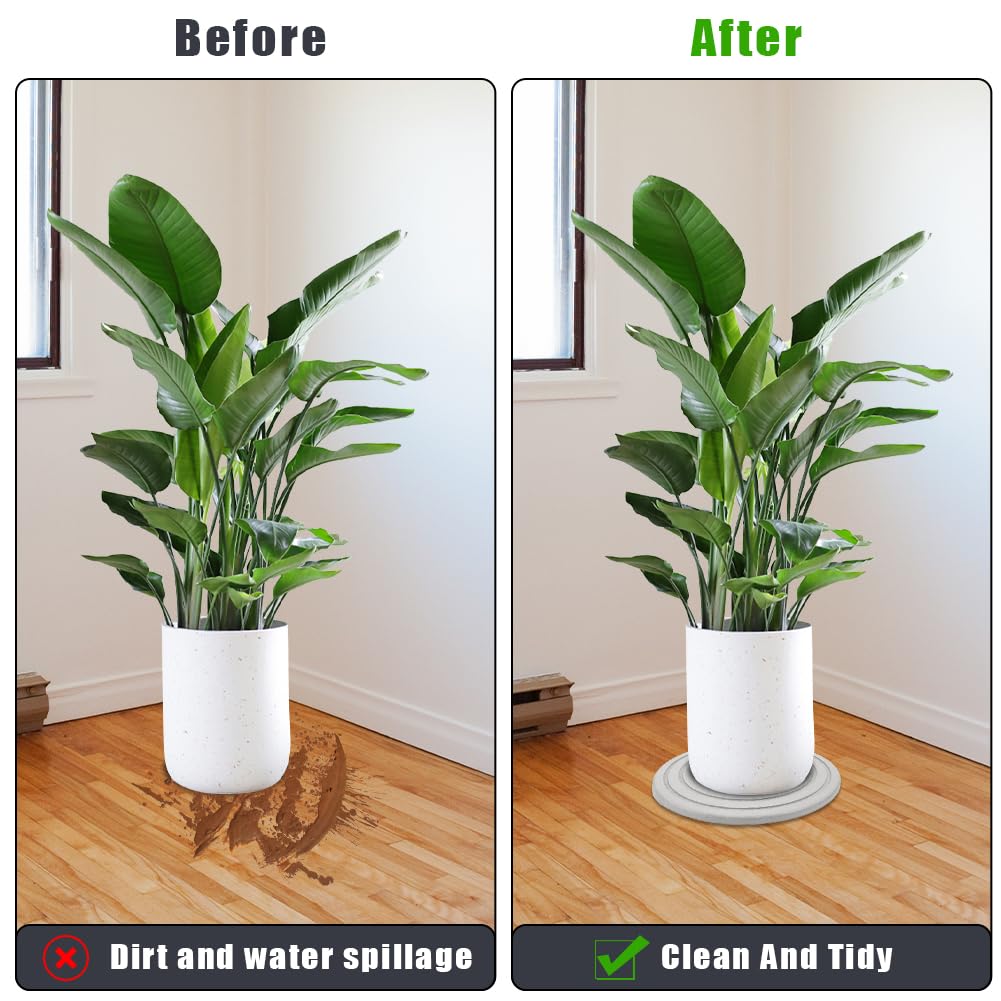 2PCS 8Inch Diatomaceous Earth Plant Trays, Jaxbo Plant Water Absorbent Trays, Plant Trays for Pots, Stone Quick Drying Tray Plant Plates to Catch Water Indoor Plants and Absorbent