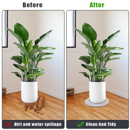 2PCS 8Inch Diatomaceous Earth Plant Trays, Jaxbo Plant Water Absorbent Trays, Plant Trays for Pots, Stone Quick Drying Tray Plant Plates to Catch Water Indoor Plants and Absorbent