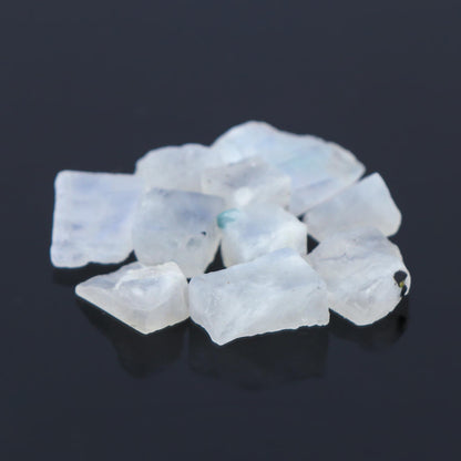 Gemkora 10pcs Natural Rainbow Moonstone Rough Gemstone, Raw Crystals, Moonstone Rock, Jewelry Making Supplies, Chakra Healing Crafts & DIY Stone (12-18 mm)