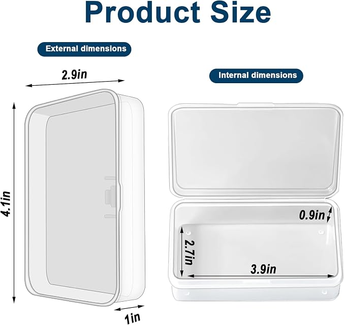 Blank Card Case, 8 Pack Clear Plastic Card Deck Box, Snaps Closed - Storage Box for Base Ball Trading Cards, Business Cards & More