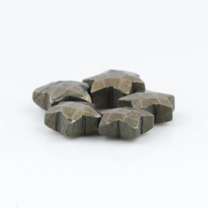 CRYSTALINES 5pcs, Wholesale Natural Golden Pyrite Gemstones, Bulk Star Shape Stones, Assorted Loose Supply, DIY Craft-Jewelry Making, Chakra Healing Crystals, Gem Collection, 10-12mm