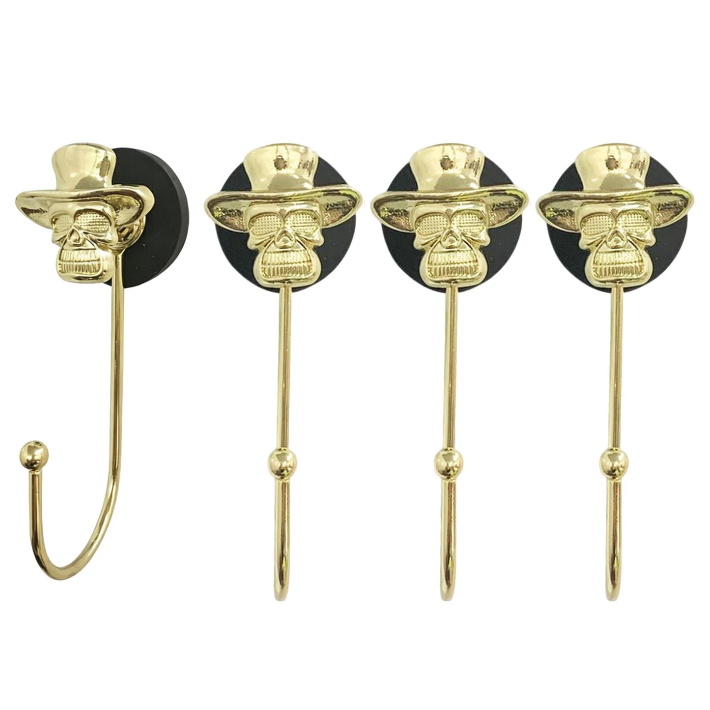 ZH-ZHENGHENG 4pcs Skull Magnetic Hook,Magnetic Hooks Heavy Duty for Classroom Beach Vacation Kitchen Grills Home (Gold)