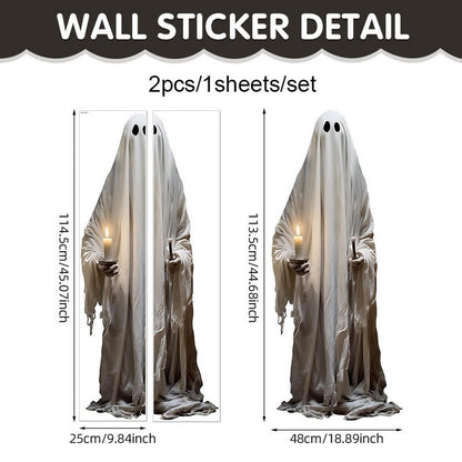 2 Sheets Halloween Ghost Window Clings Ghost Window Decals Ghost Reusable Stickers for Spooky Halloween Home Decoration Windows Glass Mirror Decor Holiday Party Supplies