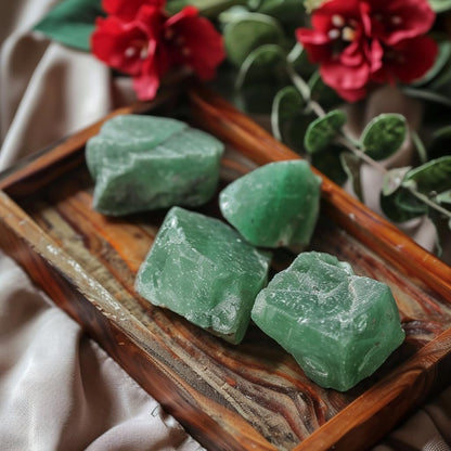 Luckeeper 1 lb Green Aventurine Bulk Raw Crystals and Healing Stones for Tumbling, Wire Wrapping, Wicca Reiki,Meditation