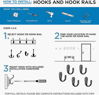 5 Pack Piece Single Prong Robe Hook, Farmhouse 1.8 Inch Coat Hooks Oil-Rubbed Bronze