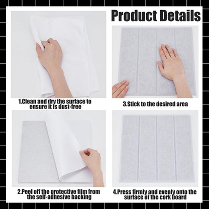 UNICRAFTALE 12 Pcs Felt Bulletin Board 12x12 Inch Self-Adhesive Felt Tiles Pin Board Squares for Home Office Classroom Display