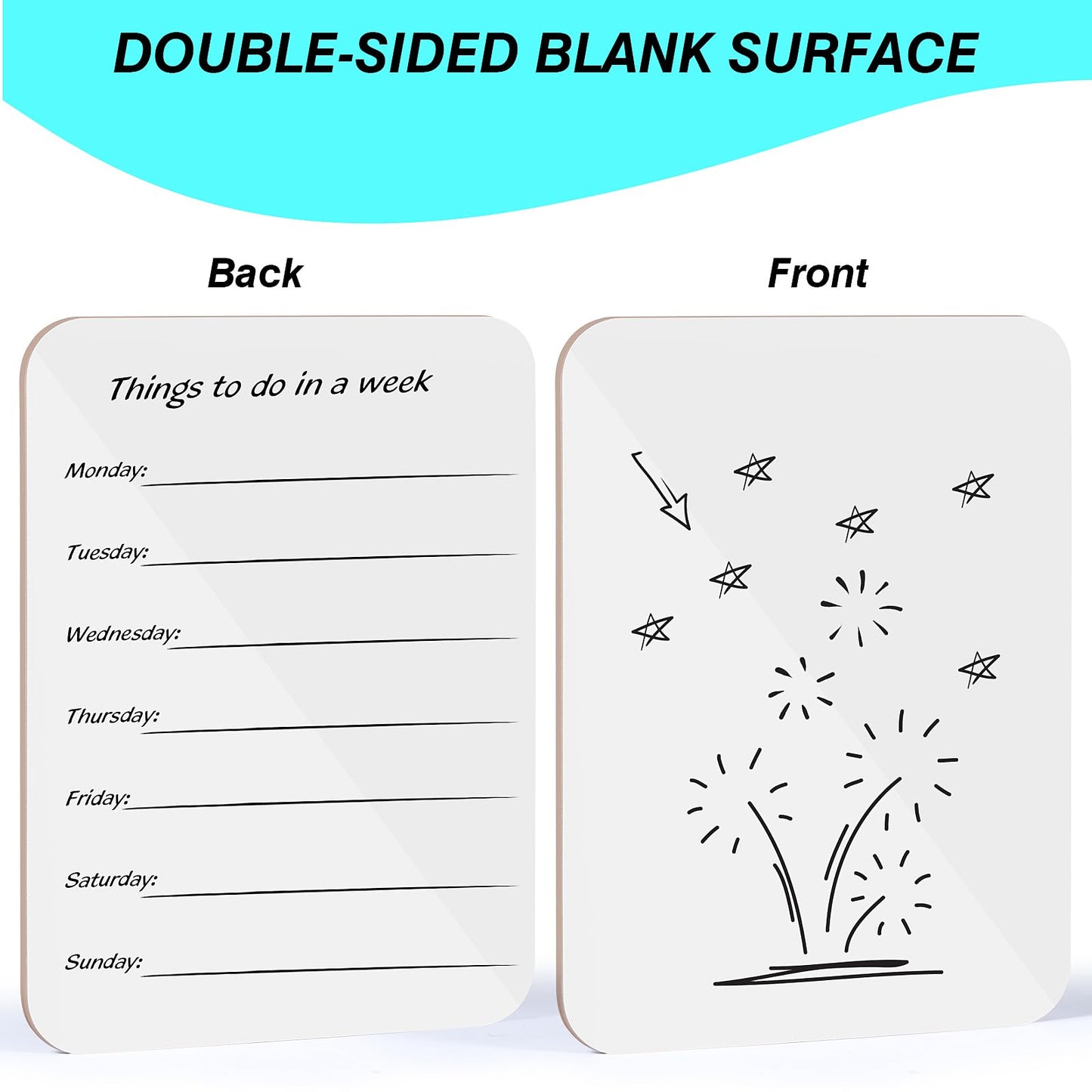 24 Pack Small White Board Dry Erase Boards Classroom Teachers Pack Mini White Boards 9" x12” Personal Whiteboards for School Students Supplies Lapboards l 24 Mini Erasers， 24 Makers Included (24)
