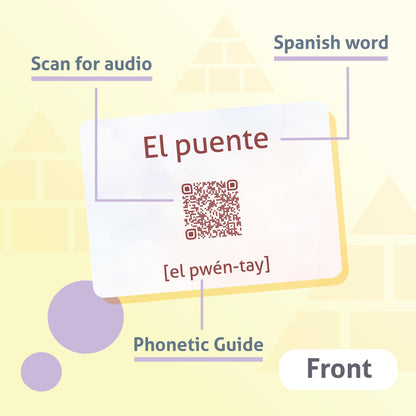 CARDDIA | Spanish Vocabulary Educational Flashcards for Beginners | Pictures, Example Sentences, Audio for Pronunciation