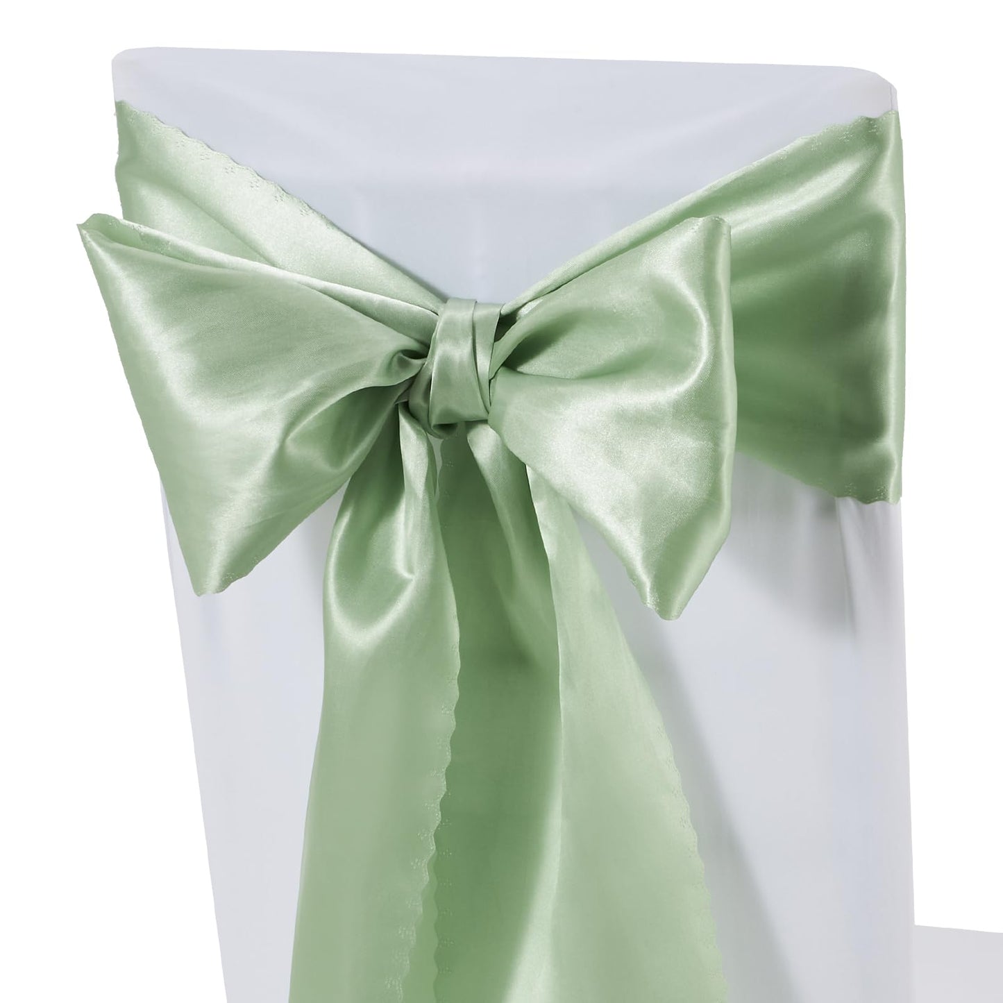 Pack of 80 Sage Green Satin Chair Sashes Bows Ties Upgraded 7 X 108 Inch Chairs Ribbons for Festive Gift Hotel Wedding Ceremony Halloween Christmas Thanksgiving Party Banquet Event Decoration