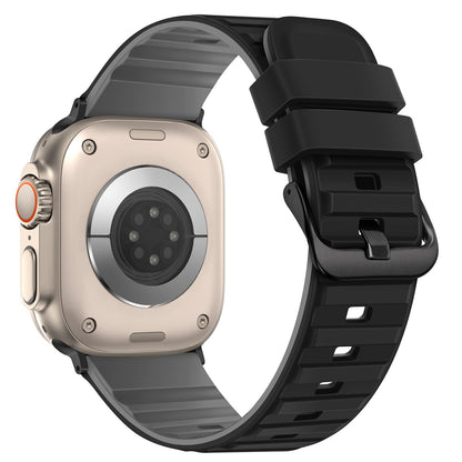Suphart Bands Compatible with Apple Watch Band 49mm 46mm 45mm 44mm 42mm for Women Men Soft Silicone Sport Strap Designed for Apple Watch Ultra 2 Ultra SE Series 10 9 8 7 6 5 4 3 2 1, Black Grey