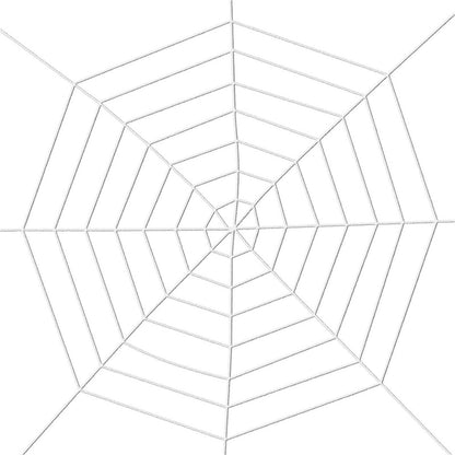 Vavious Spider Web Decoration 4.9ft Stretch Spiderweb Halloween Decorations Giant Round Spider Webs with Realistic String Rope Scary Haunted House Outdoor Wall & Yard Decor White 4pcs