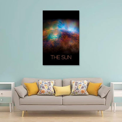 Solar System Canvas Wall Art 16x24 Inch Unframed – Astronomy Poster Print of Our Star, Science Decor for Classroom, Home Office,Gift for Students, Teachers & Space Lovers