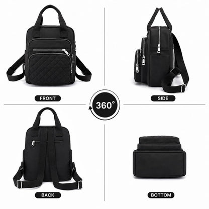 SULCET Small Backpack for Women Casual Quilted Square Bag Waterproof Multi Pockets Daypack Lightweight Top Handle Satchel