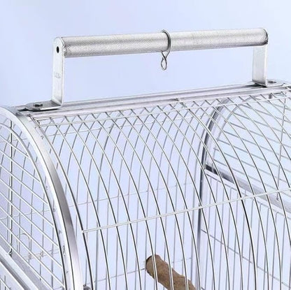Parrot Parakeet Cage Stainless Steel Breathable Travel Cage Wrought Iron Bird Carrier Parrot Bird Cage for Extra Small Finch Zoo Love Bird Parakeets, Lovebirds, African Grey, Conure
