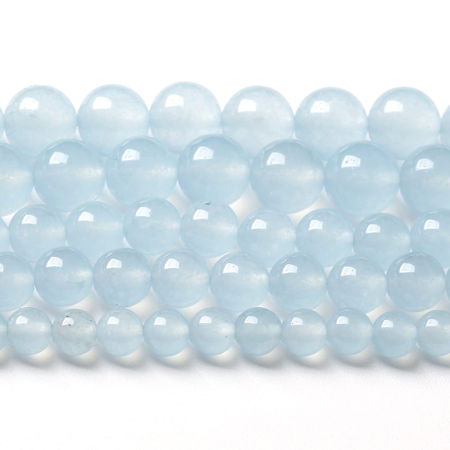 4MM 86PCS Natural Stone Light Blue Chalcedony Loose Beads for Jewelry Making DIY Bracelet Necklace