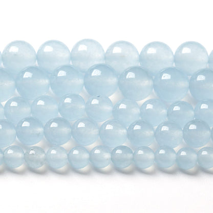 4MM 86PCS Natural Stone Light Blue Chalcedony Loose Beads for Jewelry Making DIY Bracelet Necklace
