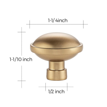 Ravinte 2 Pack 1-1/4 Inch Diameter Kitchen Cabinet Knobs Champagne Bronze Dresser Knobs Round Solid Cabinet Drawer Pulls for Kitchen Cupboard Hardware