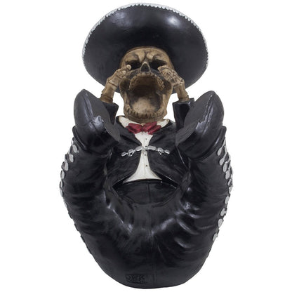Dia de Los Muertos Mariachi Skeleton Wine Bottle Holder with Decorative Display Stand Holder for Day of The Dead Mexican Festival Decor or Halloween Party Bar Decorations or Gothic Gifts
