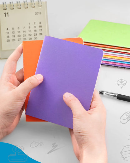Dynta Mini Lined Notebooks Bulk 60 Packs A6 (4.25x5.5 in) Small Pocket Notebooks Ruled Page Colorful Cover, Pocket Journals for Students Drawing Memo Notepad 30 Sheets/60 Pages