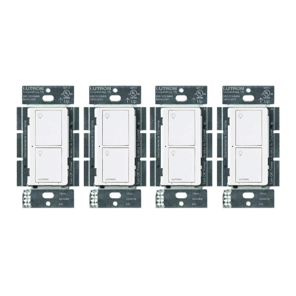 Lutron Caseta Original Smart Light Switch (Lutron Smart Hub Required), for Home, LED Lights, and Fans, 6 Amp, Single-Pole/3-Way, Neutral Required, PD-6ANS-WH, White