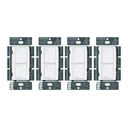 Lutron Caseta Original Smart Light Switch (Lutron Smart Hub Required), for Home, LED Lights, and Fans, 6 Amp, Single-Pole/3-Way, Neutral Required, PD-6ANS-WH, White