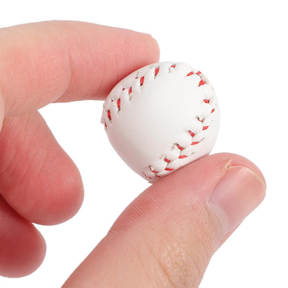 SHINEOFI 2 Sets Miniature Baseball Bats Gloves Kit Baseball Cake Topper Decoration Mini Sports Wooden Bat Leather Glove and Ball Set for Dollhouse Micro-Landscape Crafts Project Accessories, Khaki