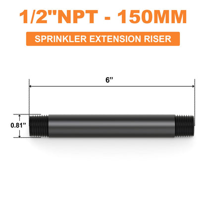 GASHER 12Pcs 1/2 Inch MNPT PVC Male Pipe Thread Sprinkler Head Pipe Riser Extension for Lawn Irrigation System,Length 6 Inch