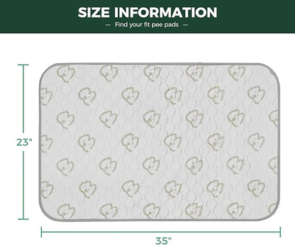 FXW Washable Pee Pads for Dogs, Puppy Pads with Super Absorbent, Specifically Designed for 36inch Cages, 23" x 35" Rectangle, Khaki, 4 Packs