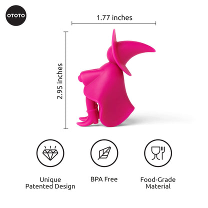 OTOTO Agatha Spoon Holder - Goth Cute Spoon Rest for Stove Top, Gothic, Spooky Cooking Gifts, Witchy Gifts, Cool Kitchen Gadgets, Halloween Gifts (Pink)