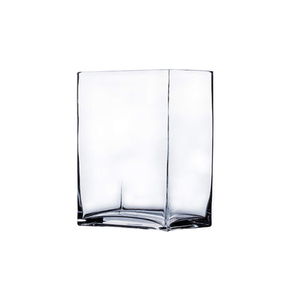 WGV Rectangle Block Vase, Length 6", Width 4", Height 6", Clear Floral Bouquet Glass Container, Fish Tank, Planter Terrarium for Wedding Party Event, Home Office Decor, 1 Piece
